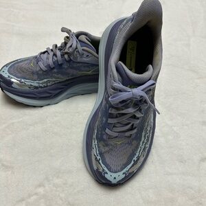 Hoka Women's Stinson 7 Trail Running Athletic Shoes in Purple/Blue and Gray